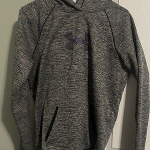 Under Armour Heathered Gray Hoodie with Purple Accent